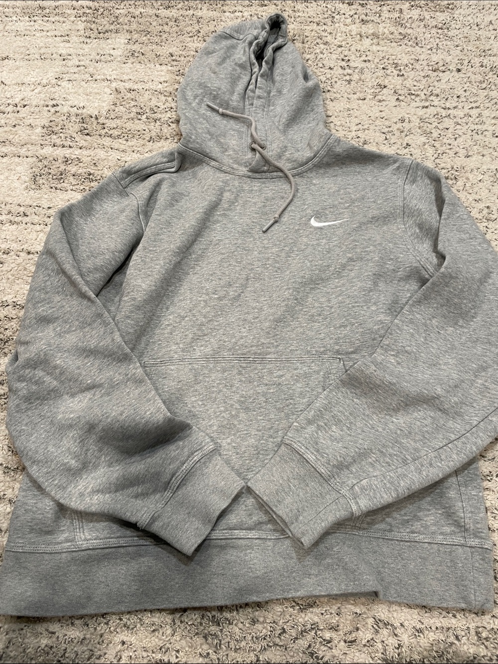 Nike Grey Hooded Pullover with White Swoosh